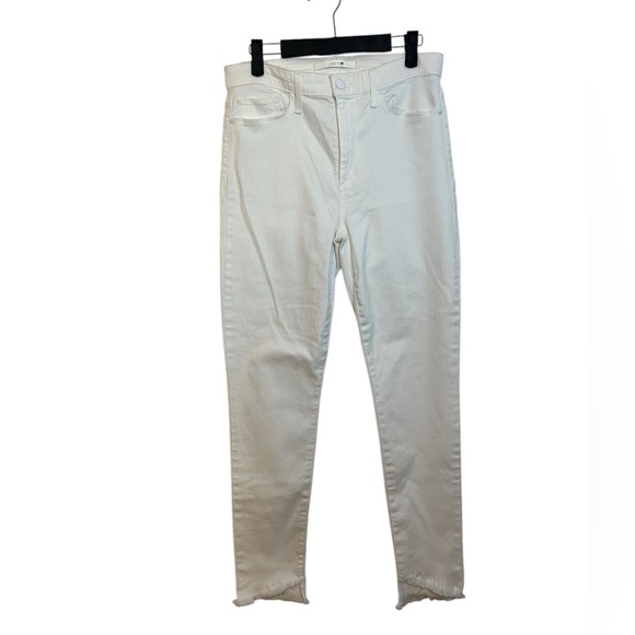 Nwt Joe’s White High Rise Flawless Raw Hem Skinny Ankle Jeans - Picture 1 of 7